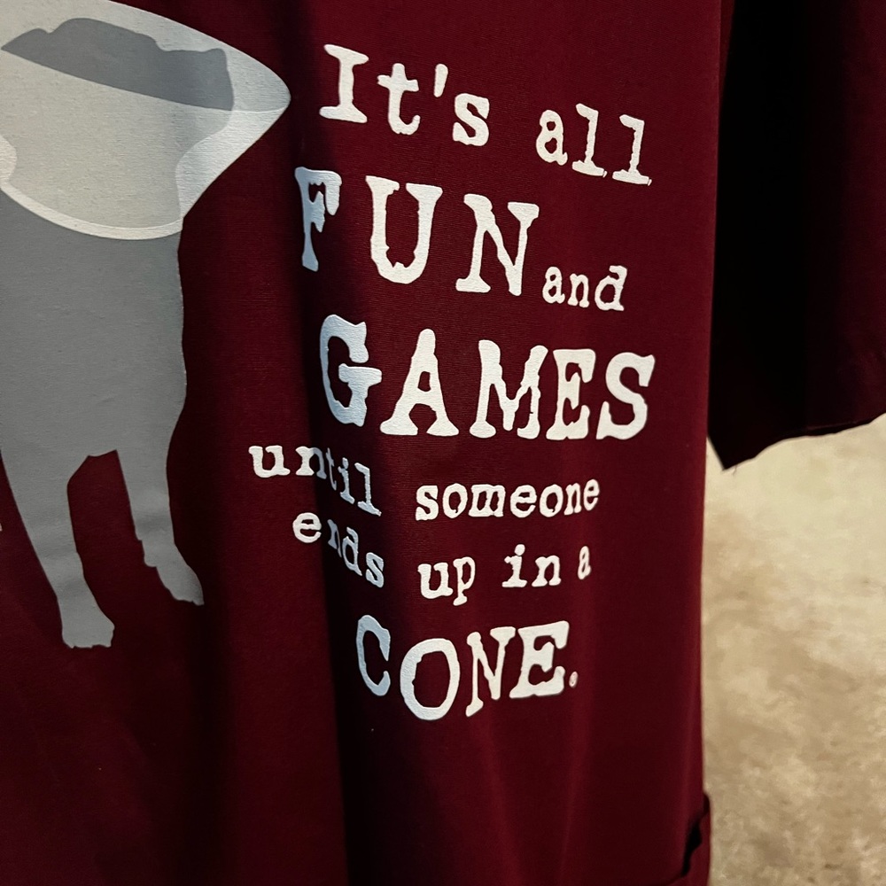 Maroon scrub top